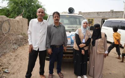 فريق إشرافي أبين يتفقد سير العمل للفرق الميدانية ضمن النشاط الإيصالي التكاملي الثاني